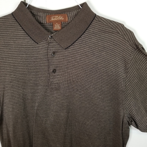 Tasso Elba Spa Stripe Short Sleeve Polo Shirt XL - Picture 9 of 15